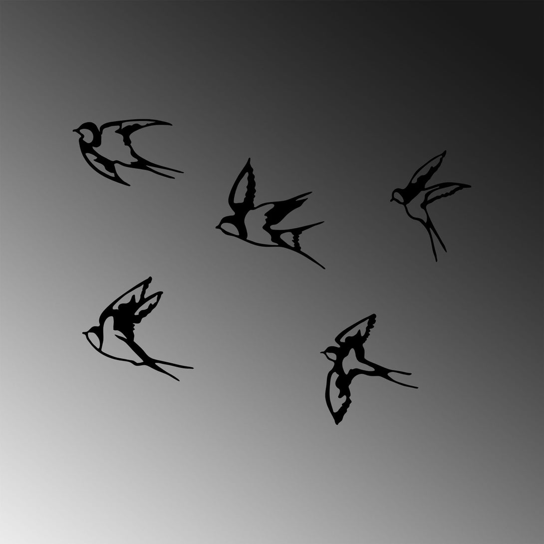 Fém fali dekoráció, Swallows - 303-VASBÚTOR