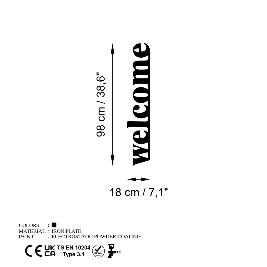 Fém fali dekoráció, Welcome-5-VASBÚTOR