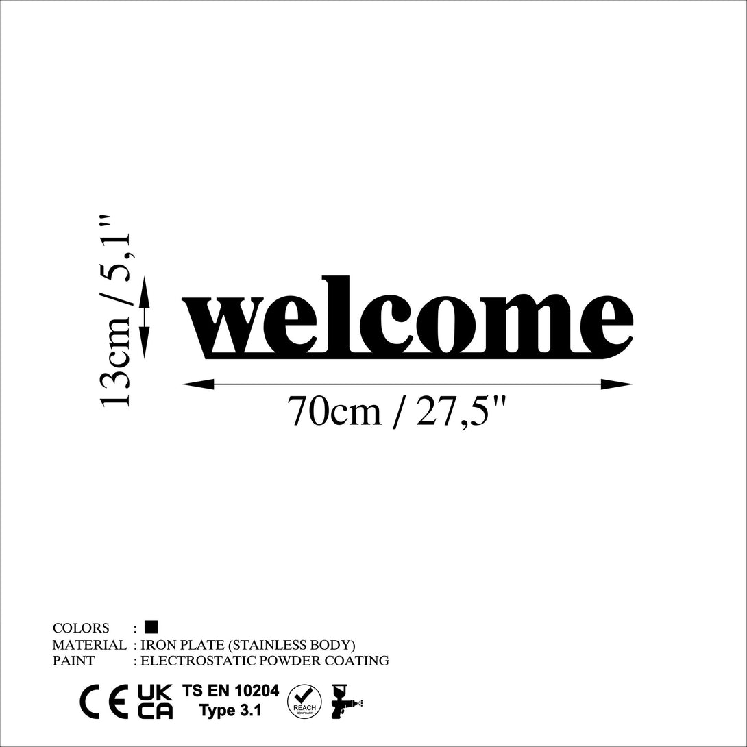 Fém fali dekoráció, Welcome-VASBÚTOR