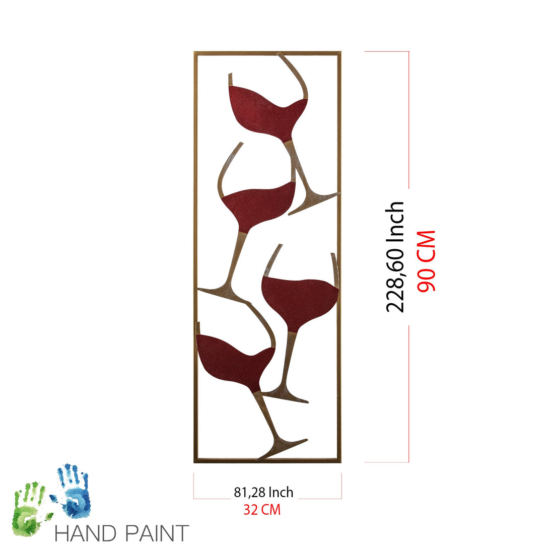 Fém fali dekoráció, Wine - 2-VASBÚTOR