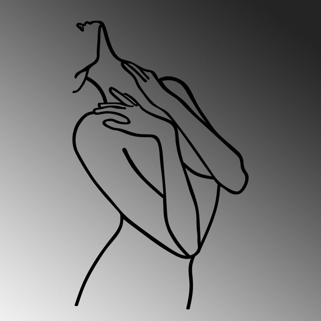 Fém fali dekoráció, Woman Lines-VASBÚTOR