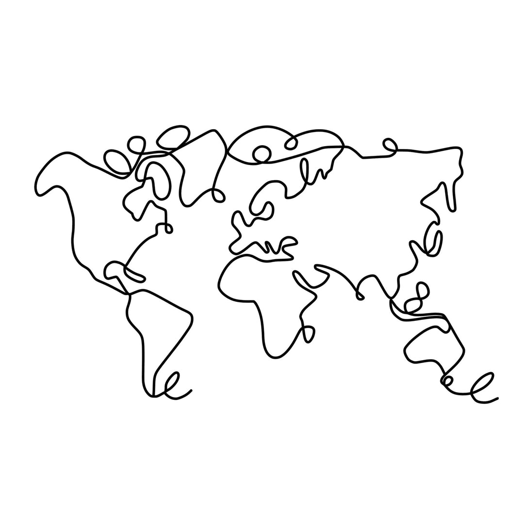 Fém fali dekoráció, World Map-VASBÚTOR
