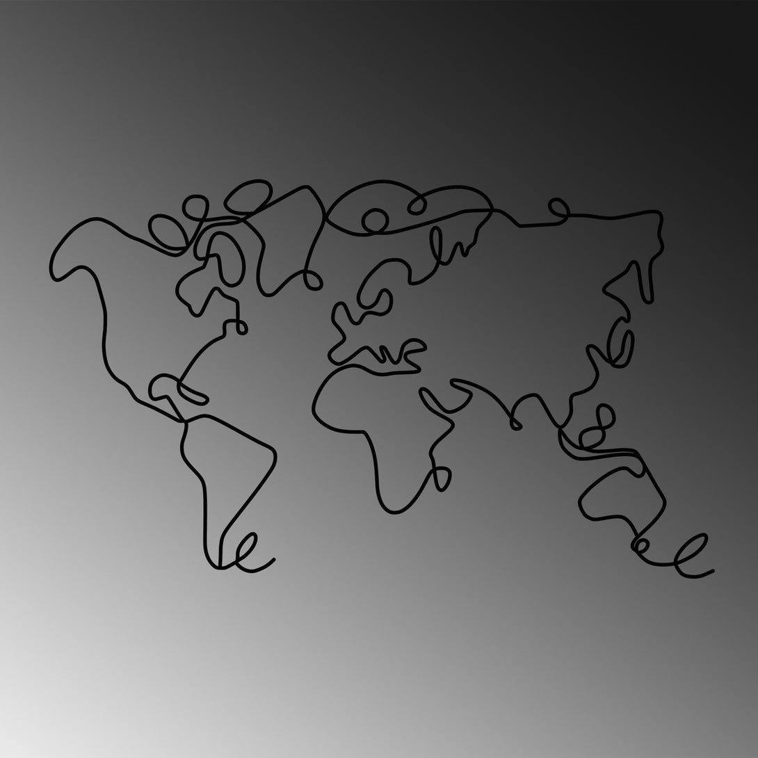Fém fali dekoráció, World Map-VASBÚTOR