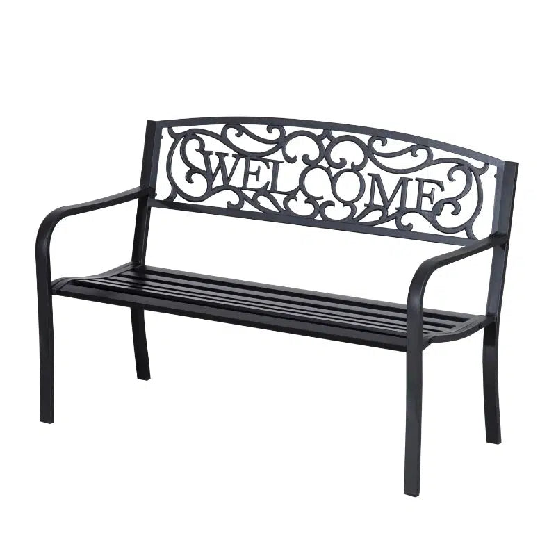 Fém kerti pad 2 személyes 127 x 60 x 87 cm-VASBÚTOR