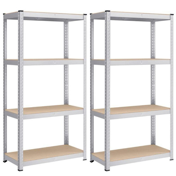Fém tároló polcok szett(2db) 160x80x40 cm, ezüst-VASBÚTOR