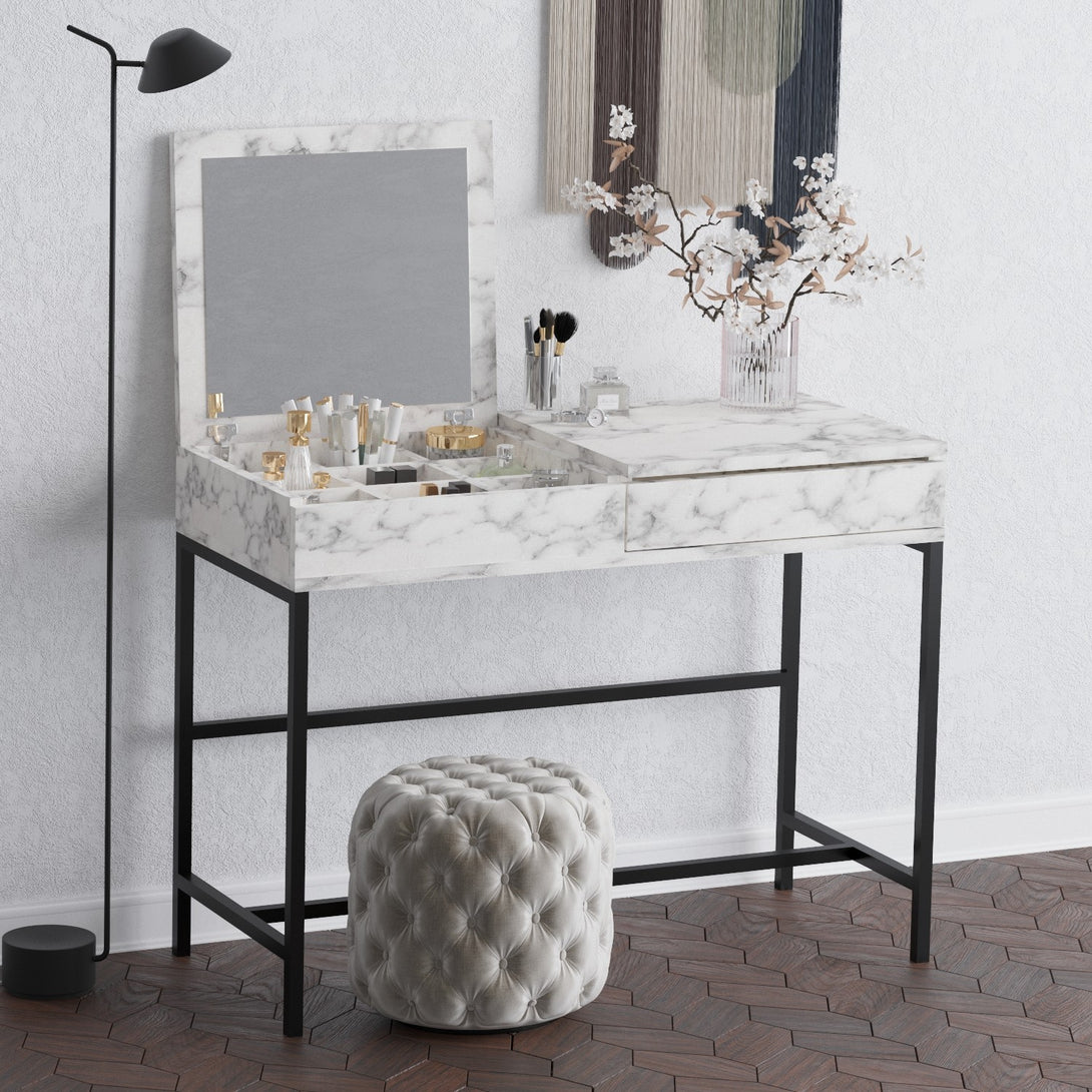 Fésülködő asztal Linda - Carrara Marble-VASBÚTOR