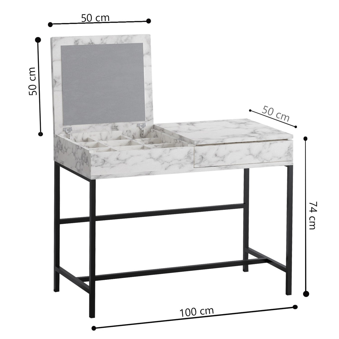 Fésülködő asztal Linda - Carrara Marble-VASBÚTOR