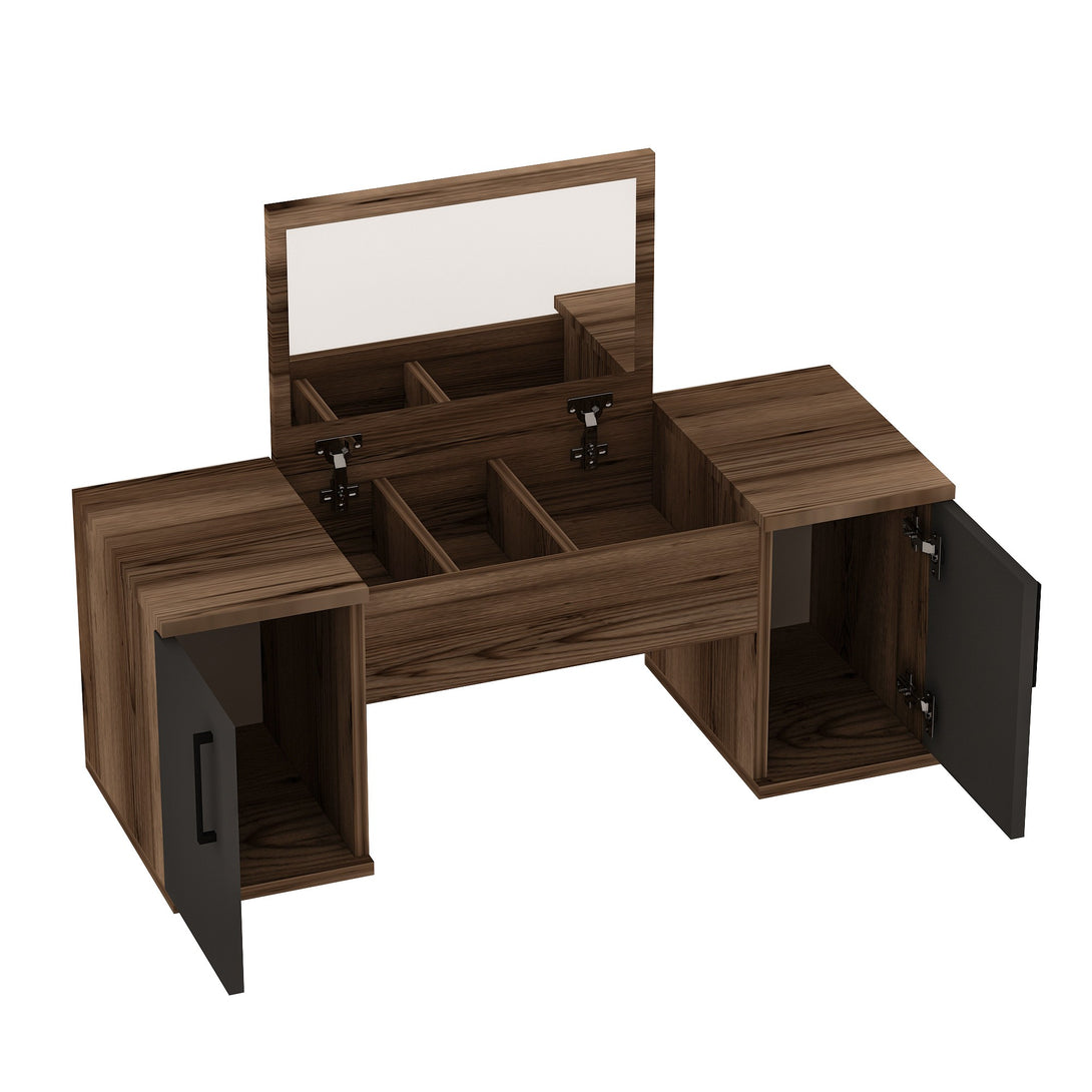 Fésülködő asztal Mercan - Light Walnut, Anthracite-VASBÚTOR