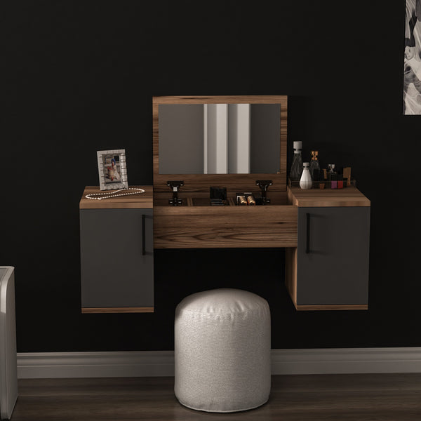 Fésülködő asztal Mercan - Light Walnut, Anthracite-VASBÚTOR