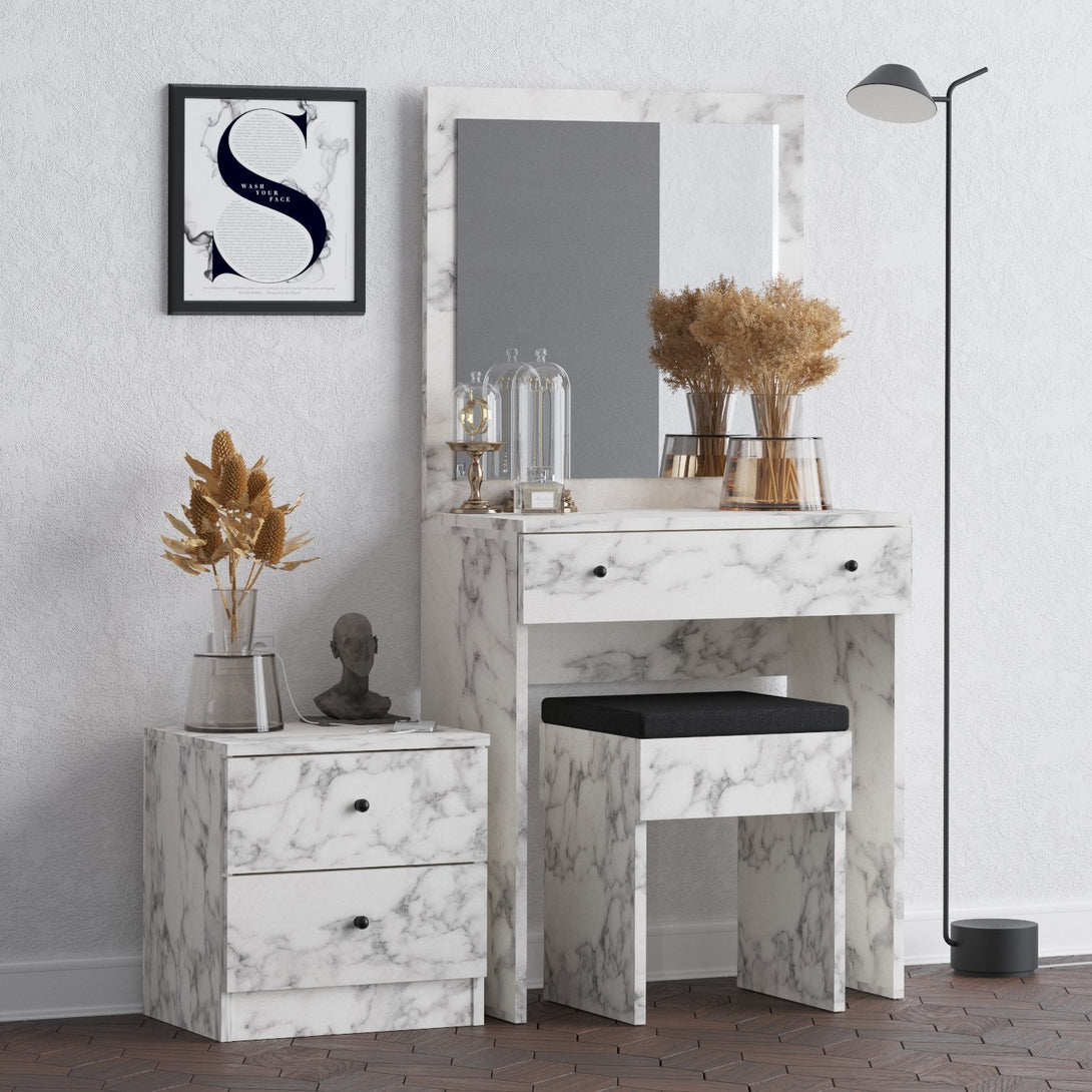 Fésülködő asztal Nice - Carrara Marble-VASBÚTOR