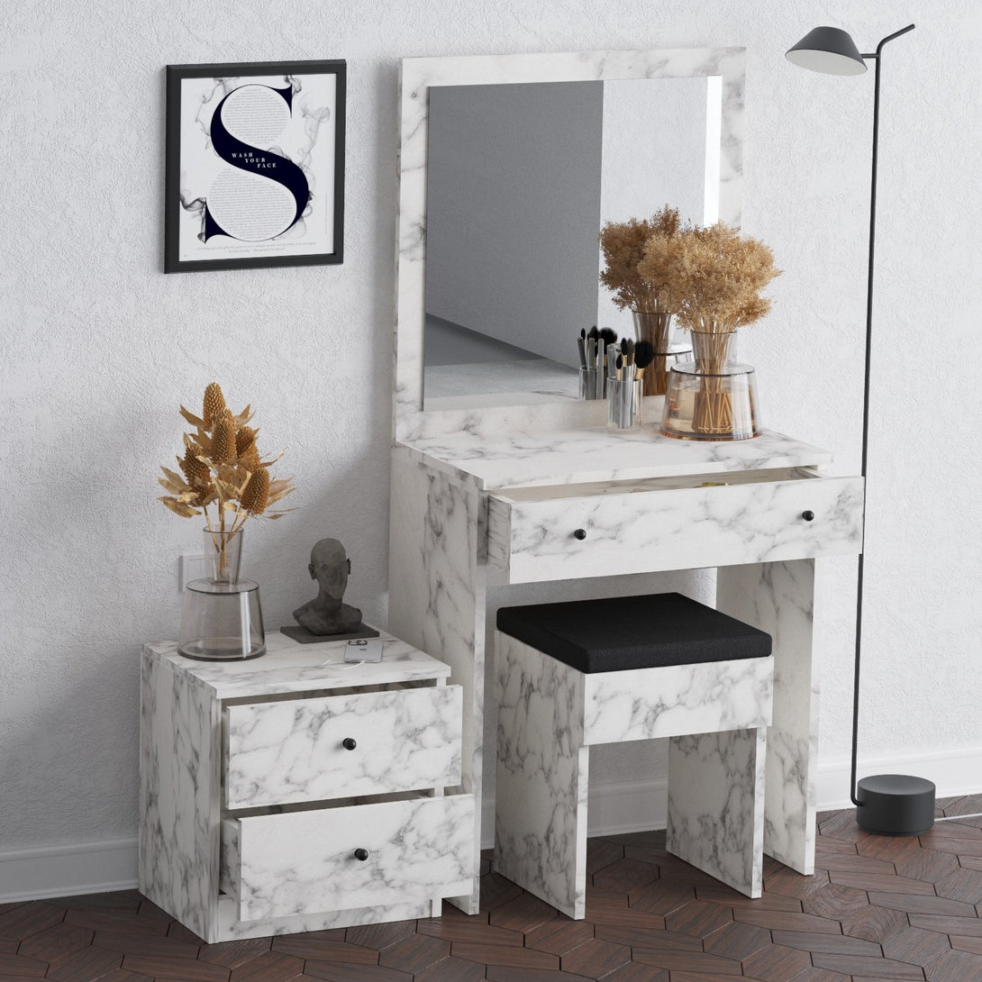 Fésülködő asztal Nice - Carrara Marble-VASBÚTOR