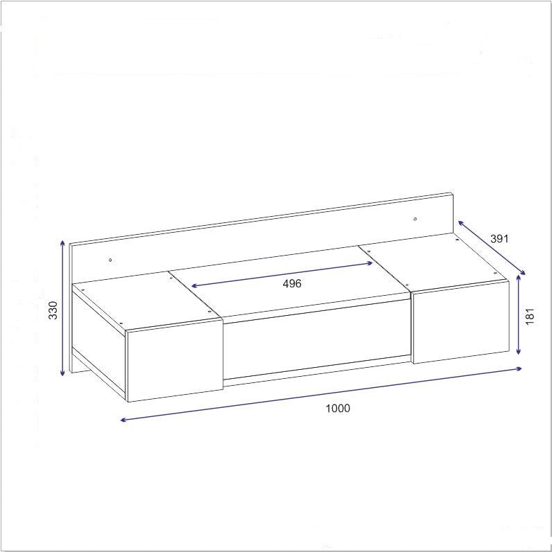 Fésülködő asztal Zakkum - Sapphire Oak-VASBÚTOR