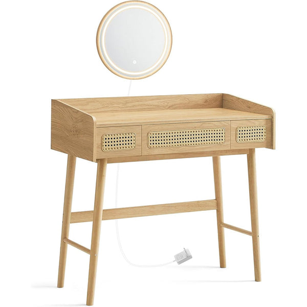 Fésülködőasztal tükörrel és világítással bézs színben-VASBÚTOR