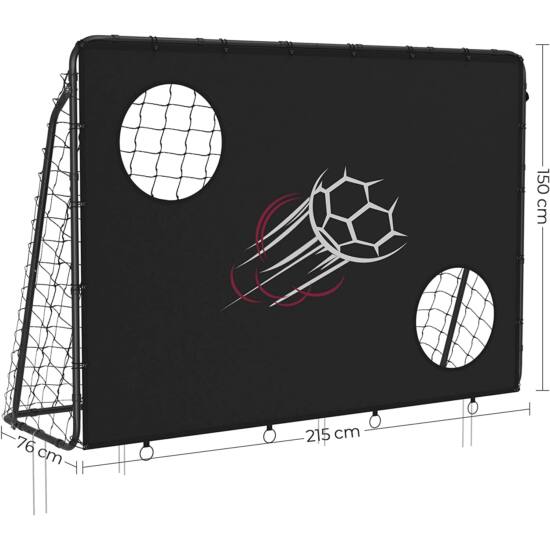 Foci gól kapu gyerekeknek, fekete-VASBÚTOR