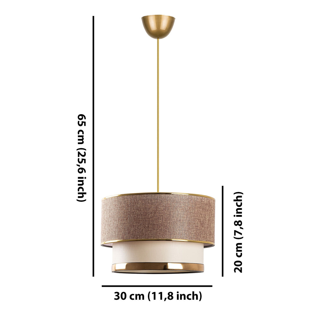 Függőlámpa, Cake - Beige, Arany-VASBÚTOR