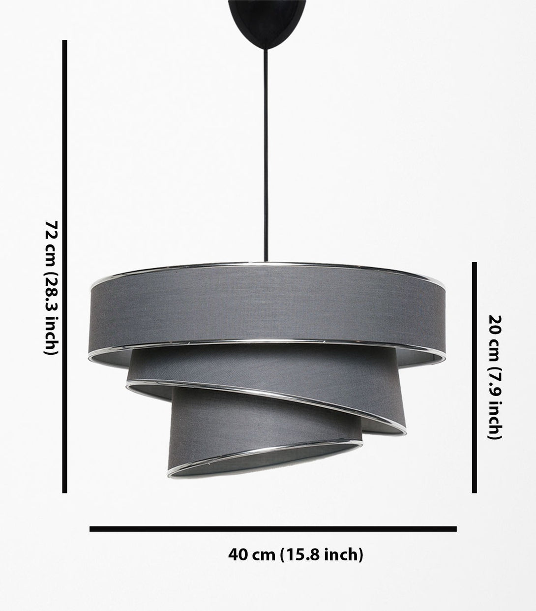 Függőlámpa, Couper - Antracit, Silver-VASBÚTOR