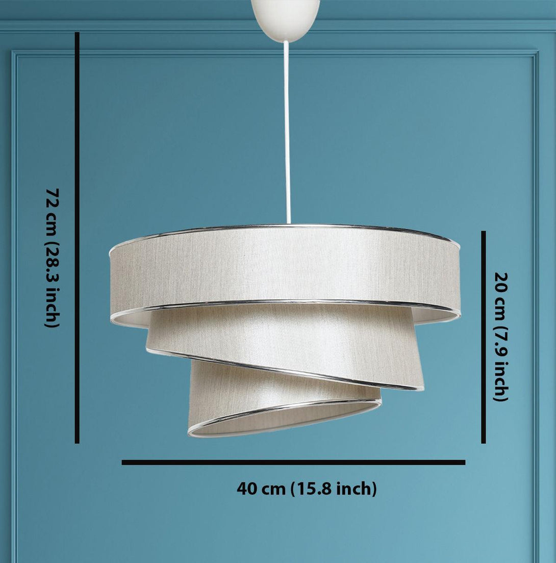 Függőlámpa, Couper - Beige, Silver-VASBÚTOR