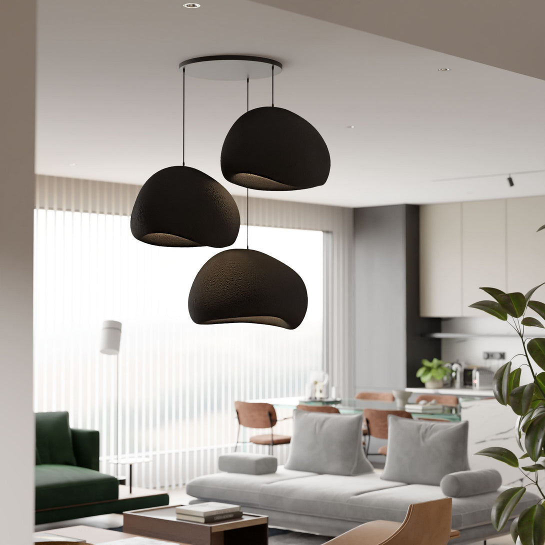 Függőlámpa - Wabi Sabi Claylights - Fekete-VASBÚTOR