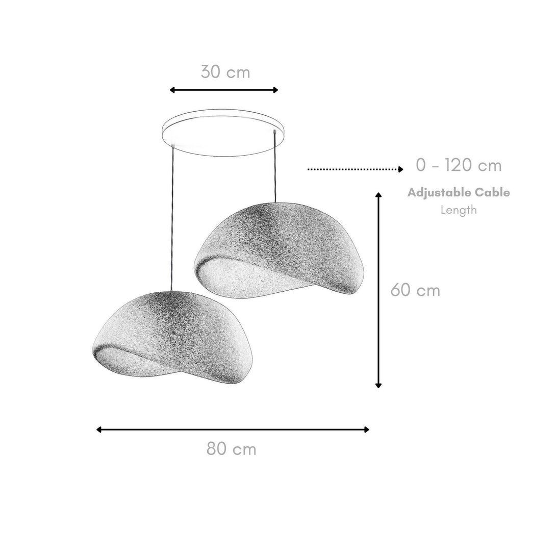 Függőlámpa - Wabi Sabi Driftgrains - Betonszürke-VASBÚTOR