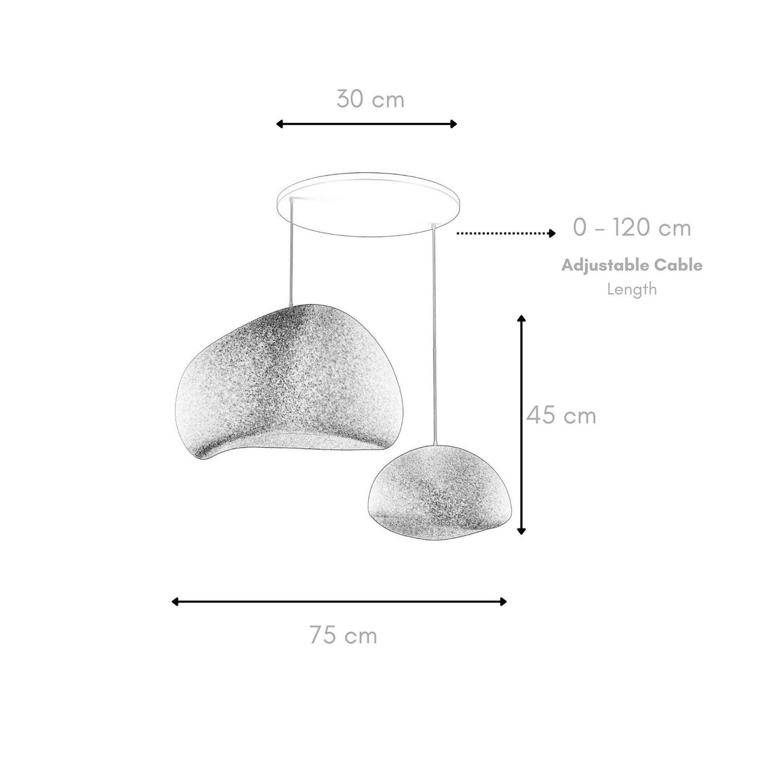 Függőlámpa - Wabi Sabi Rawbends - Betonszürke-VASBÚTOR