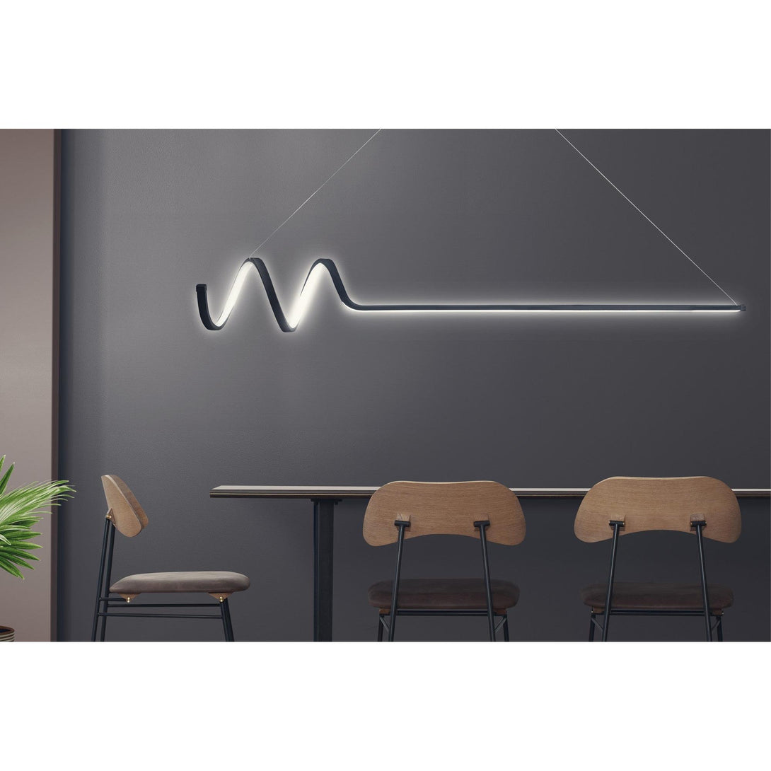 Függőlámpa, Waterwave - Fekete Body, Fehér Light-VASBÚTOR