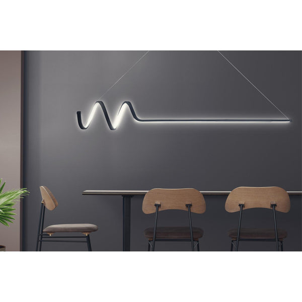 Függőlámpa, Waterwave - Fekete Body, Fehér Light-VASBÚTOR