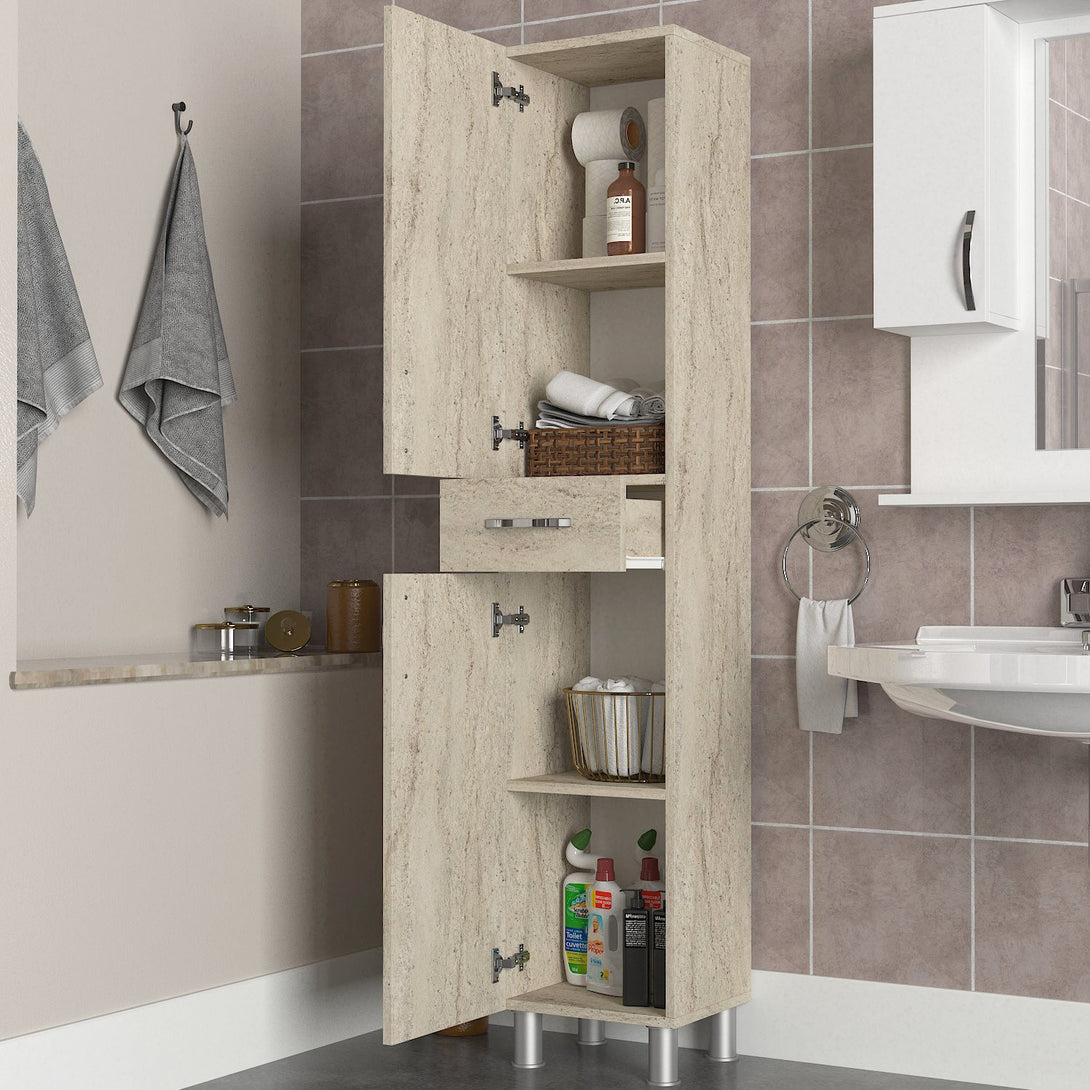Fürdőszoba szekrény Selin 2 Doors 1 Drawer-VASBÚTOR