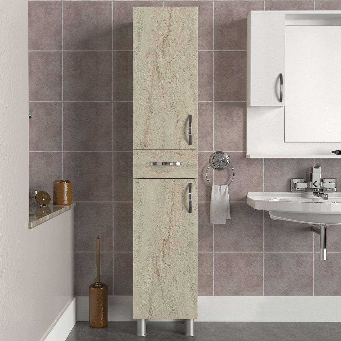 Fürdőszoba szekrény Selin 2 Doors 1 Drawer-VASBÚTOR