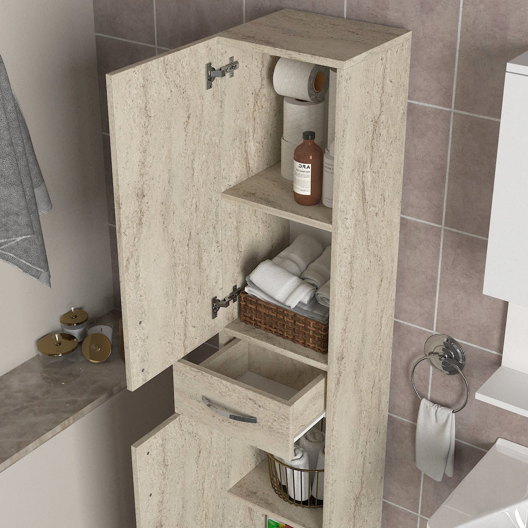 Fürdőszoba szekrény Selin 2 Doors 1 Drawer-VASBÚTOR