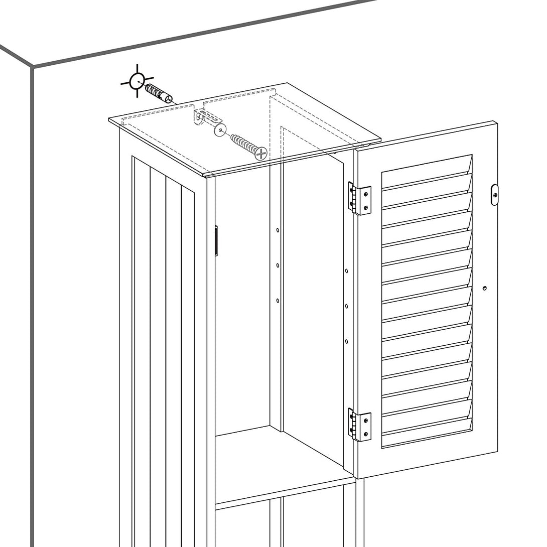 Fürdőszoba szekrény, Tárolószekrény fiókkal, kivehető X alakú polc 170cm-VASBÚTOR