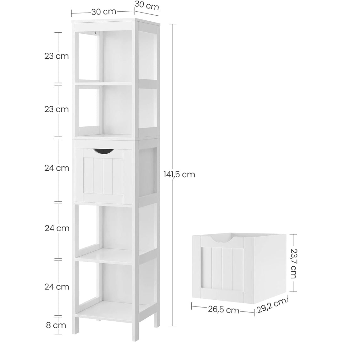 Fürdőszobai magas szekrény 30 x 30 x 141,5 cm fehér-outlet-VASBÚTOR