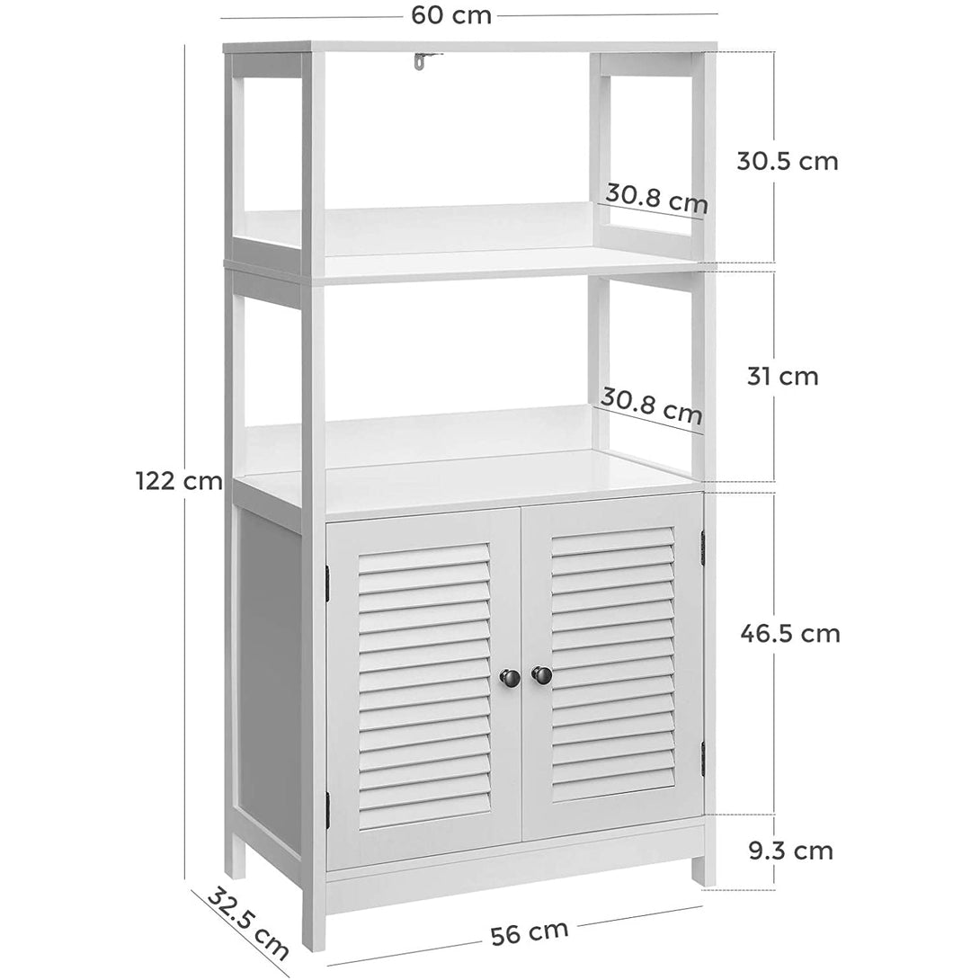 Fürdőszobai szekrény nyitott polcszinttel és 2 ajtóval, 60 x 32,5 x 122 cm-VASBÚTOR