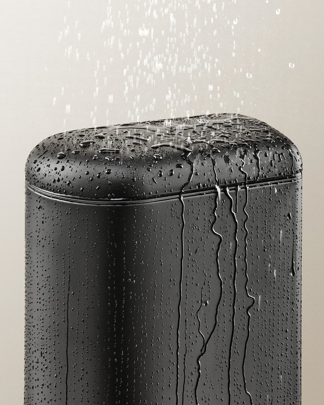 Fürdőszobai szemetes, 10 literes fedeles, pedálos, acél, tinta fekete-VASBÚTOR