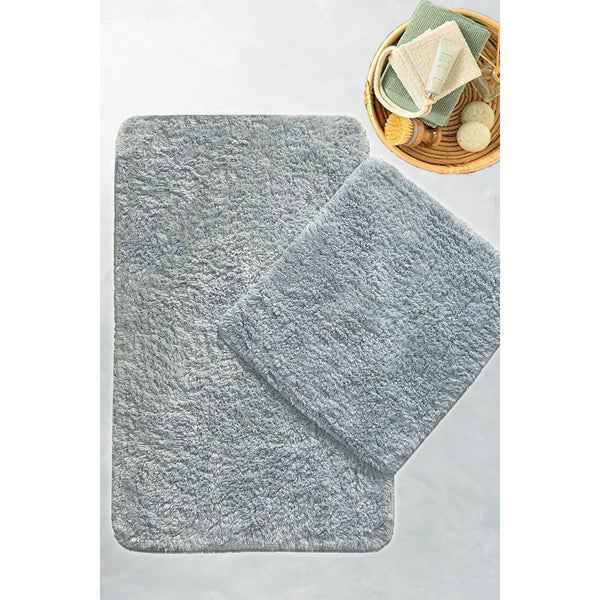 Fürdőszobaszőnyeg Szett (2 db) Cotton Basic - Szürke-VASBÚTOR