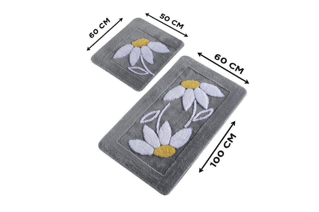 Fürdőszobaszőnyeg Szett (2 db) Daisy - Szürke-VASBÚTOR