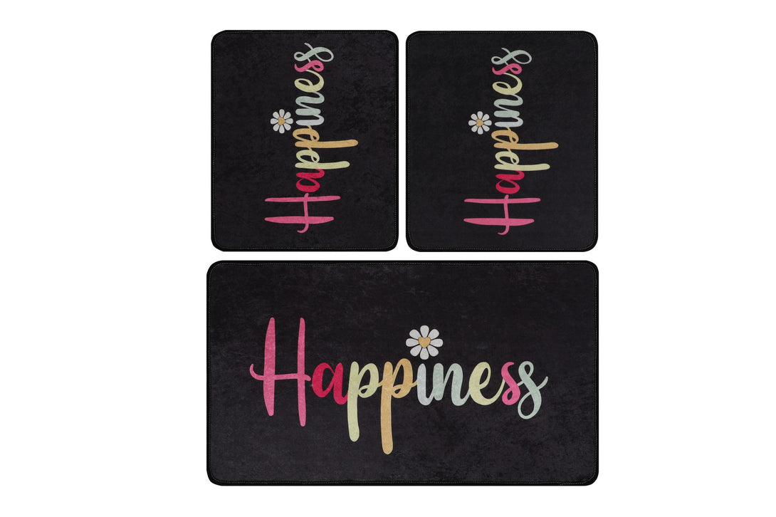 Fürdőszobaszőnyeg Szett (3 db) Happiness Djt-VASBÚTOR