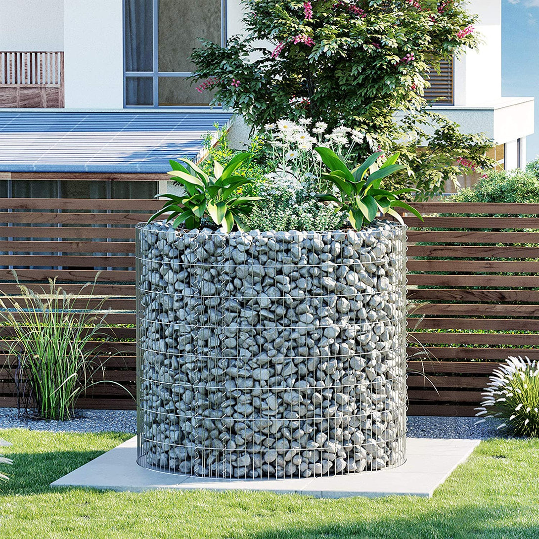 Gabion, kerek fém kőkosár 90 x 80 cm-VASBÚTOR