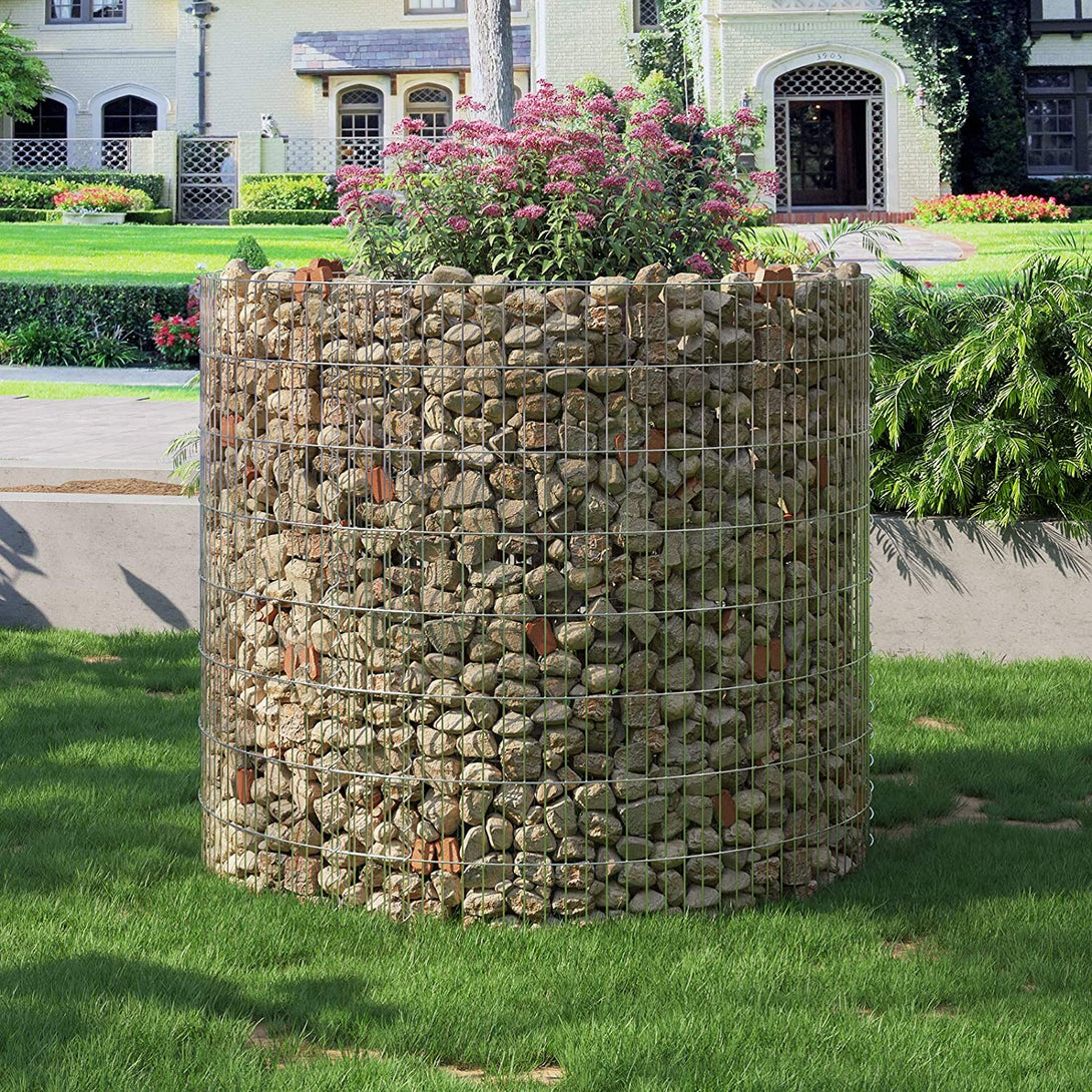 Gabion, kerek fém kőkosár 90 x 80 cm-VASBÚTOR