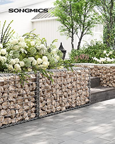 Gabion kosár, Fém kőkosár 5 x 10 cm-es hálómérettel falikövekhez, horganyzott, kő gabion fal, 100 x 50 x 50 cm, ezüst-VASBÚTOR