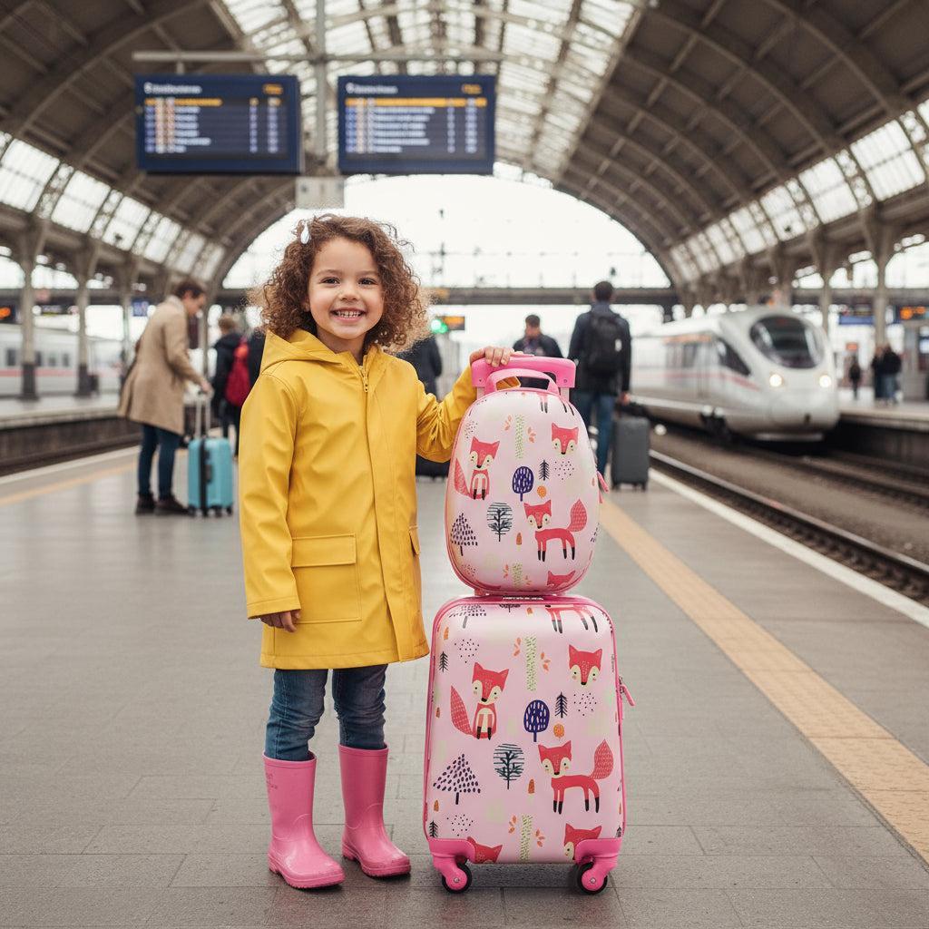 Gyerek Bőrönd Szett Róka Mintás (hátizsák+bőrönd) | BONTOUR-VASBÚTOR