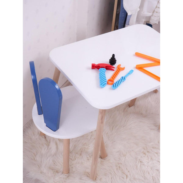 Gyerekasztal székekkel Bunny One Chair Set - Blue, White-VASBÚTOR