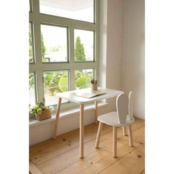 Gyerekasztal székekkel Bunny One Chair Set - White-VASBÚTOR