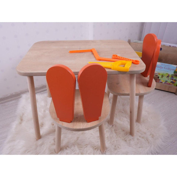 Gyerekasztal székekkel Bunny Two Chair Set - Orange, Brown-VASBÚTOR