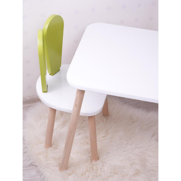 Gyerekasztal székekkel Bunny Two Chair Set - Pistachio Green, White-VASBÚTOR