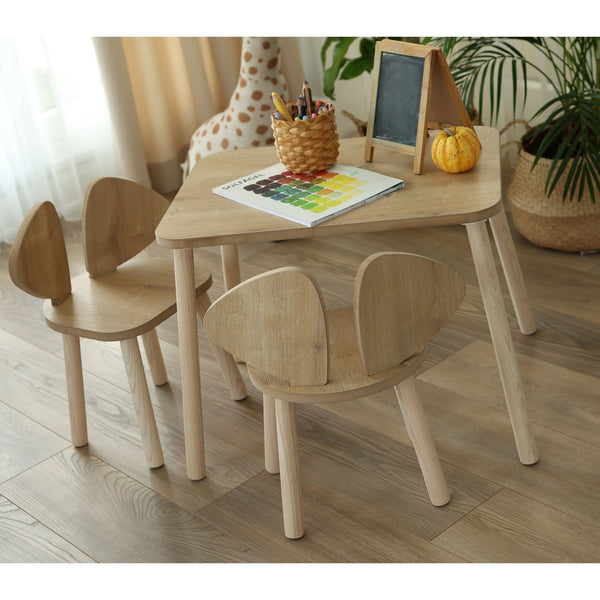 Gyerekasztal székekkel Mickey Two Chair Set - Brown-VASBÚTOR