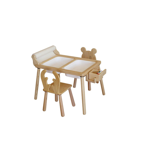 Gyerekasztal székekkel Roll and 2 Chairs - White-VASBÚTOR
