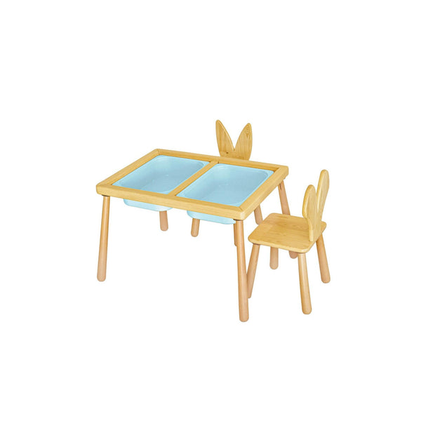 Gyerekasztal székekkel Table and 2 Chairs - Blue-VASBÚTOR