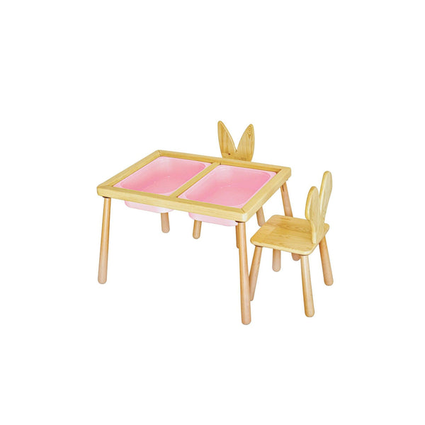 Gyerekasztal székekkel Table and 2 Chairs - Pink-VASBÚTOR