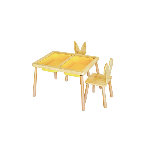 Gyerekasztal székekkel Table and 2 Chairs - Yellow-VASBÚTOR