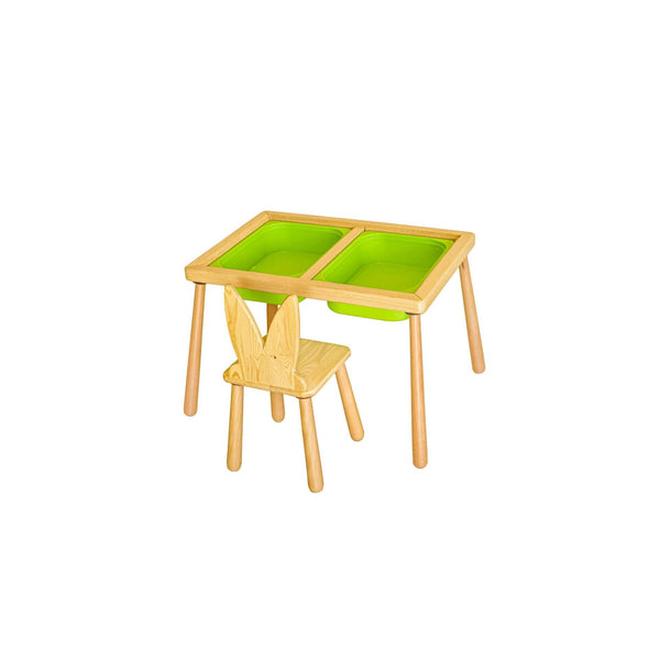 Gyerekasztal székekkel Table and Chair - Green-VASBÚTOR